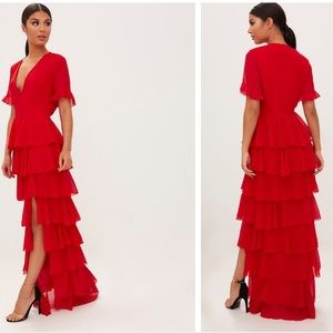 Pretty Little Things Red Ruffle dress